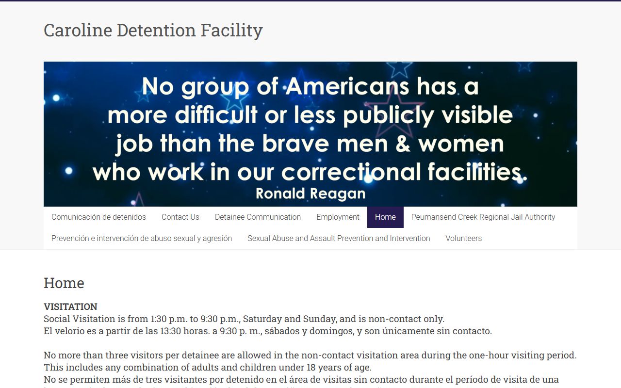 Caroline Detention Facility ICE detention page for Caroline County detainee lookup